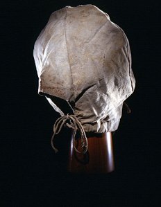 Canvas hood worn by male conspirators during captivity for the Lincoln assassination